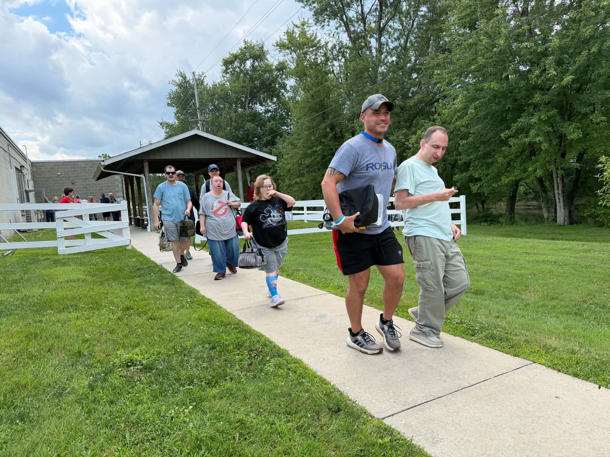 individuals walking together